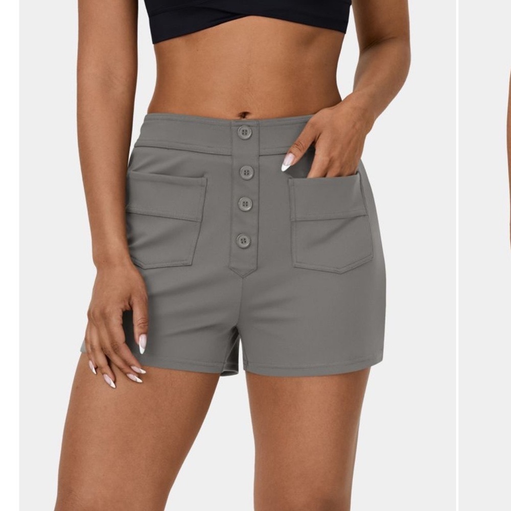 Halara NWT Size Small High Waisted Button Multiple Pockets Casual Shorts 2.5''